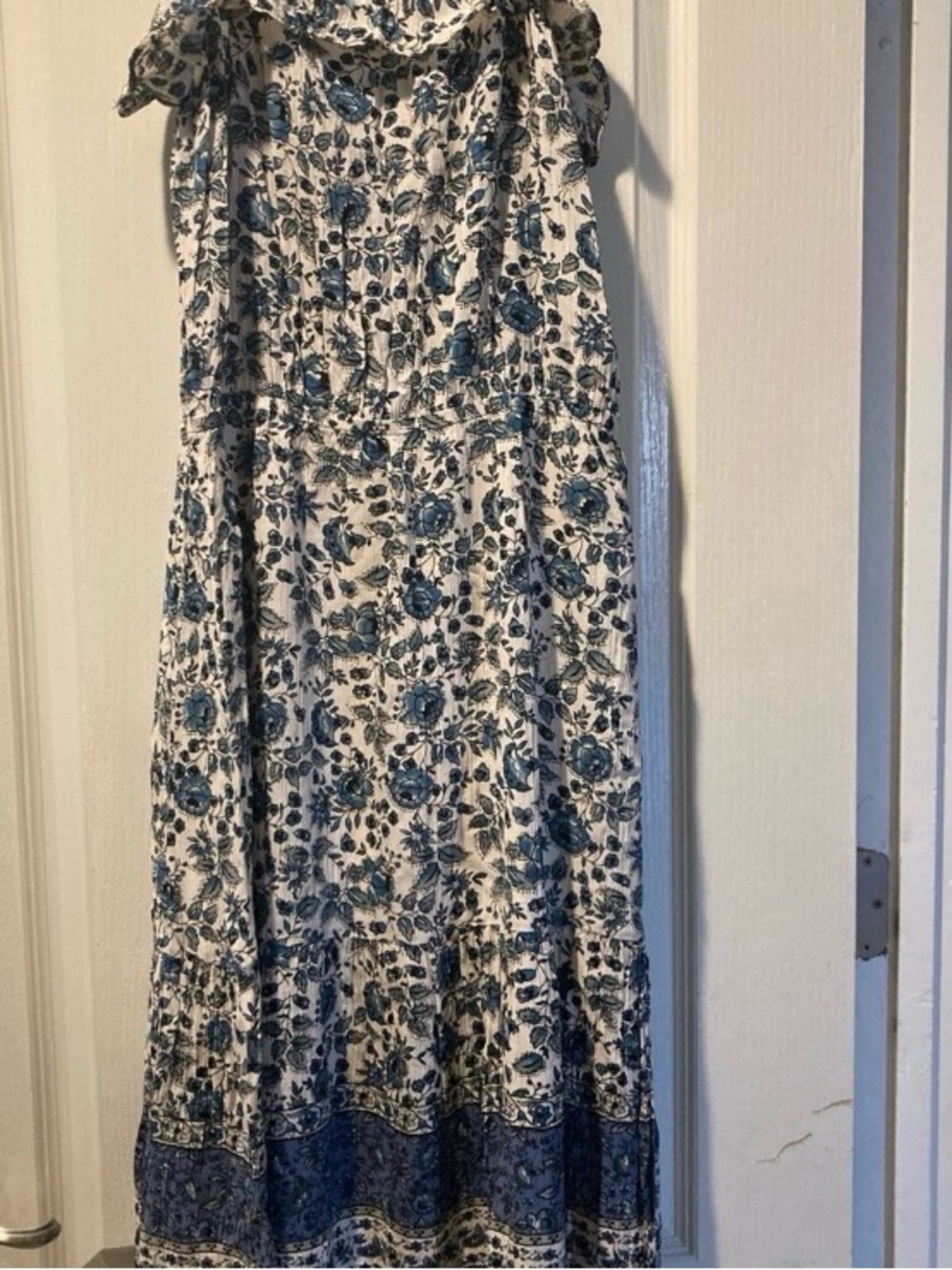 Matilda Jane White Maxi Dress with Blue Floral Print